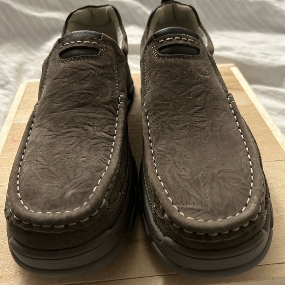 Venshine Walking Gray Shoes Leather Lightweight Breathable Slip On Loafer SZ 13 - Picture 4 of 11